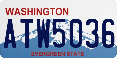 WA license plate ATW5036