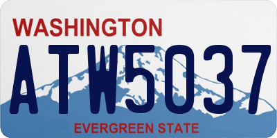 WA license plate ATW5037