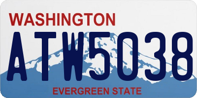 WA license plate ATW5038
