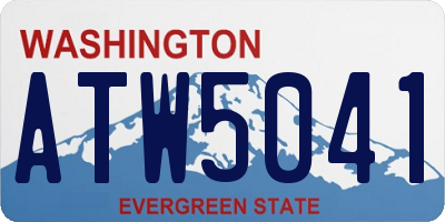 WA license plate ATW5041