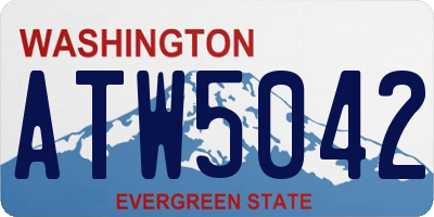WA license plate ATW5042