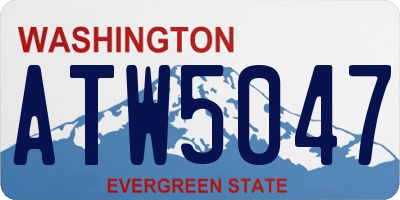WA license plate ATW5047