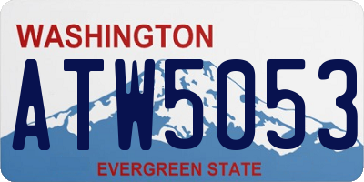 WA license plate ATW5053