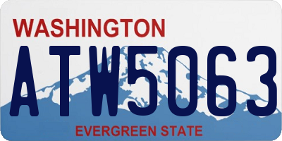 WA license plate ATW5063