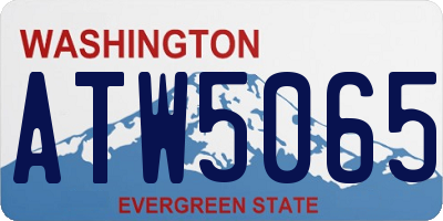 WA license plate ATW5065