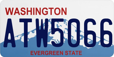 WA license plate ATW5066