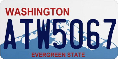 WA license plate ATW5067
