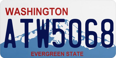 WA license plate ATW5068