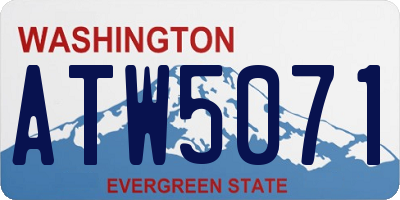 WA license plate ATW5071