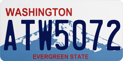 WA license plate ATW5072