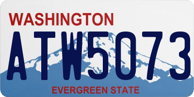 WA license plate ATW5073