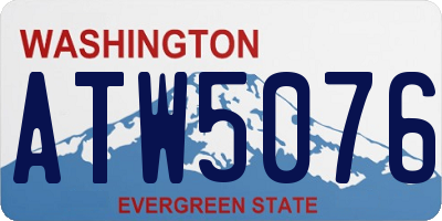 WA license plate ATW5076