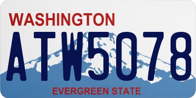 WA license plate ATW5078