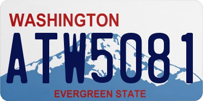 WA license plate ATW5081