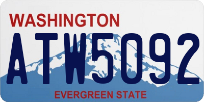 WA license plate ATW5092