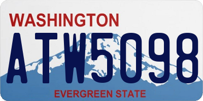 WA license plate ATW5098