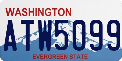 WA license plate ATW5099