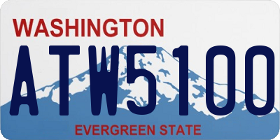 WA license plate ATW5100