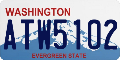 WA license plate ATW5102