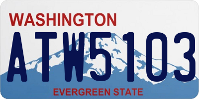 WA license plate ATW5103