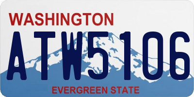 WA license plate ATW5106