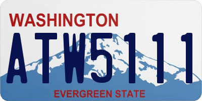 WA license plate ATW5111