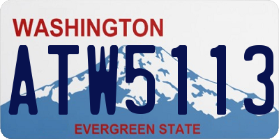 WA license plate ATW5113