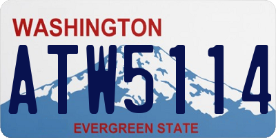 WA license plate ATW5114
