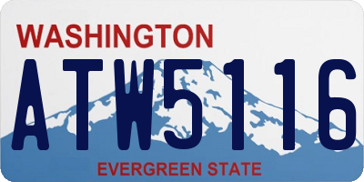 WA license plate ATW5116