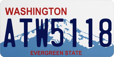WA license plate ATW5118