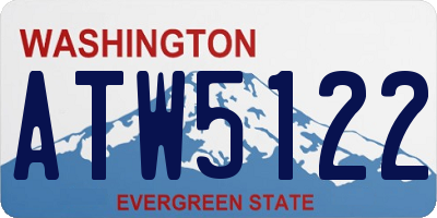 WA license plate ATW5122