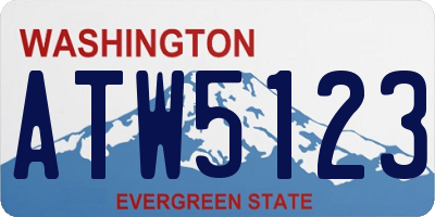 WA license plate ATW5123