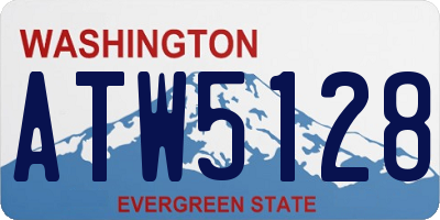 WA license plate ATW5128