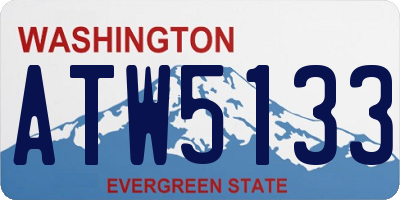 WA license plate ATW5133