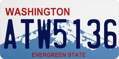 WA license plate ATW5136