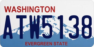 WA license plate ATW5138