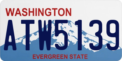 WA license plate ATW5139