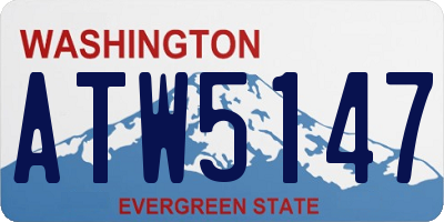WA license plate ATW5147