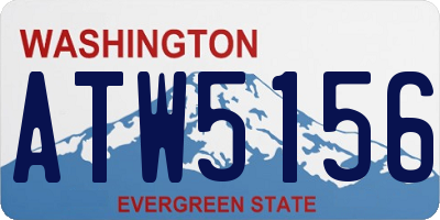 WA license plate ATW5156