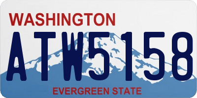 WA license plate ATW5158
