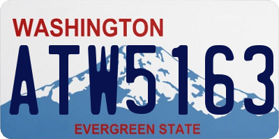 WA license plate ATW5163