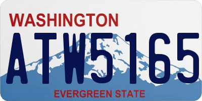 WA license plate ATW5165
