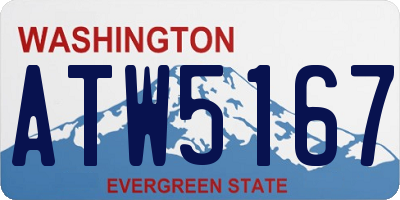 WA license plate ATW5167
