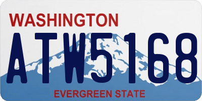 WA license plate ATW5168