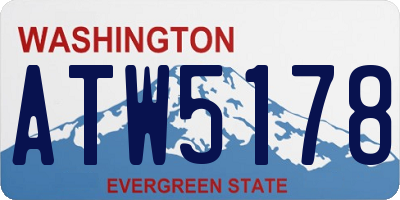WA license plate ATW5178