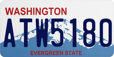 WA license plate ATW5180