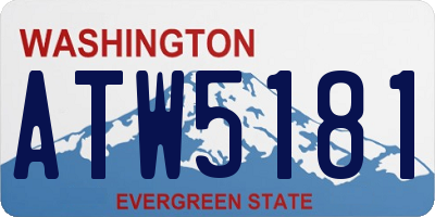 WA license plate ATW5181