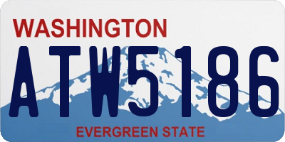 WA license plate ATW5186