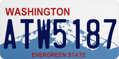 WA license plate ATW5187