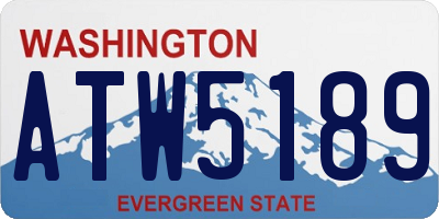WA license plate ATW5189